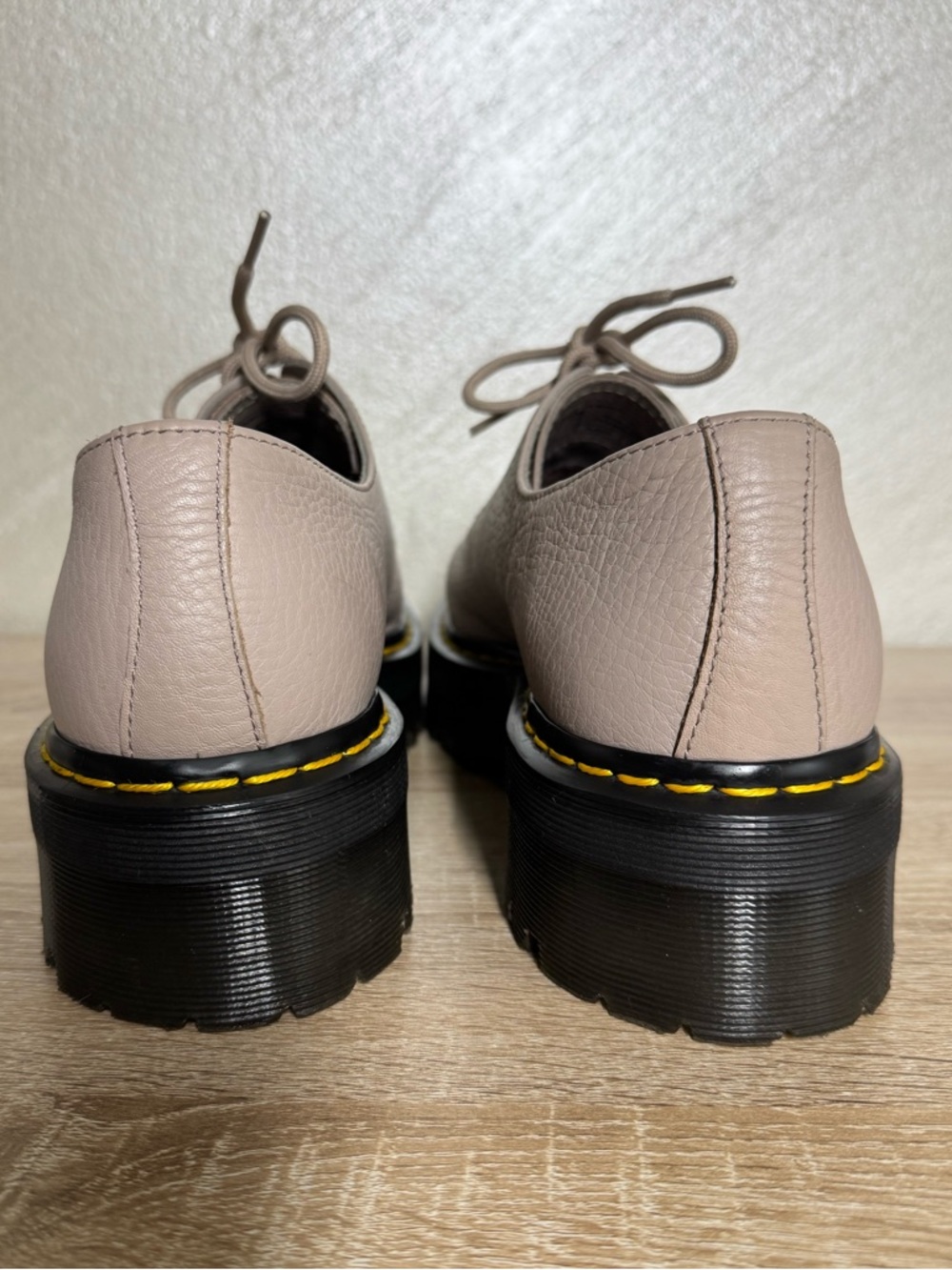 Dr.Martens 1461 Quad ll Platform Shoes Men’s 12M Vintage Taupe Pisa Leather - Picture 5 of 12